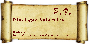 Plakinger Valentina névjegykártya